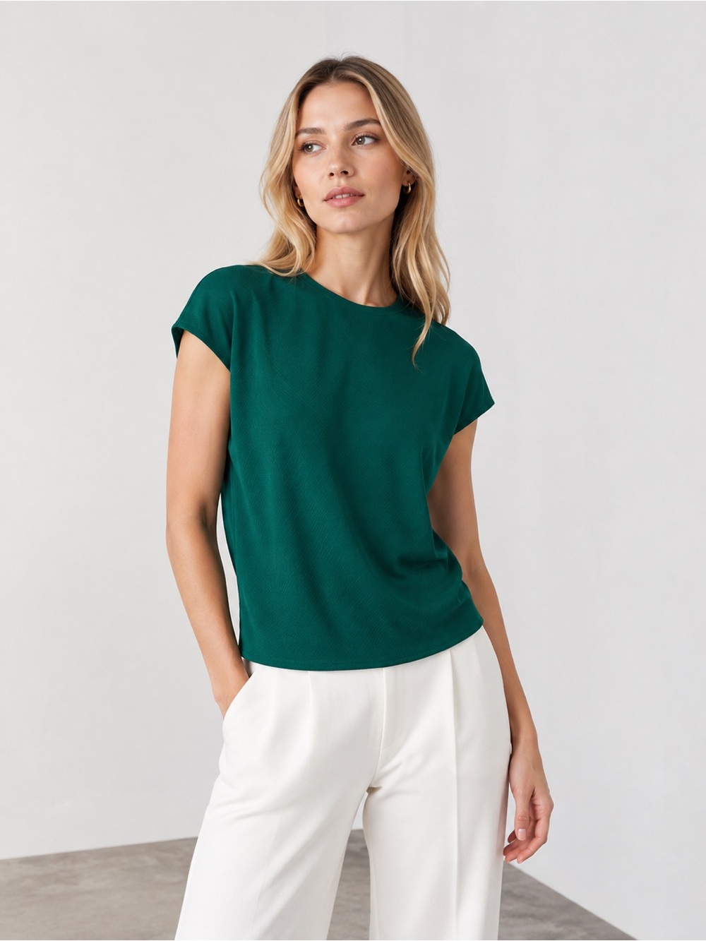 BANANA REPUBLIC FACTORY Satin Crop Top Sapphire Green Medium NWT